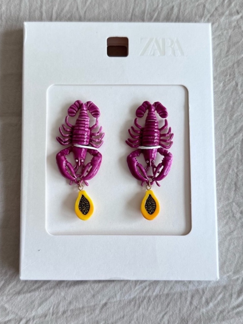 Zara lobster earrings NWT